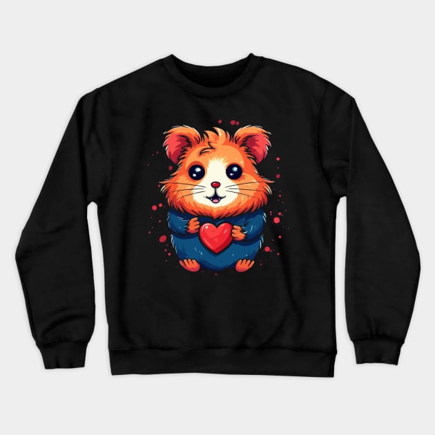 Hamster Valentine Day Crewneck Sweatshirt by JH Mart